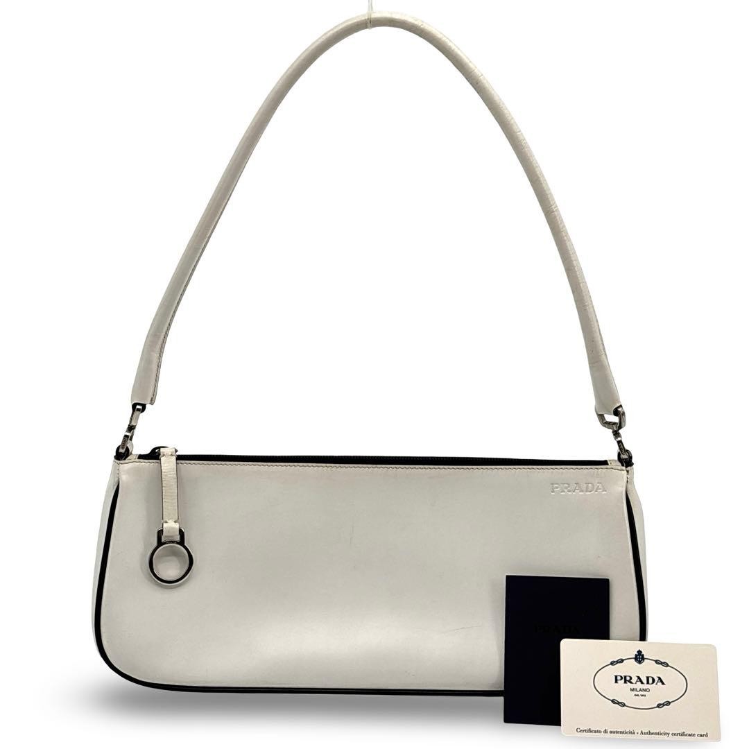 PRADA Shoulder Bag Leather Logo Archive