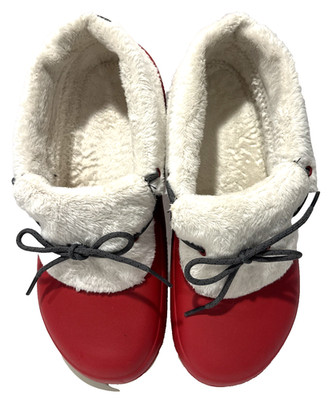 Crocs Blitzen Red Luxe Convertible Clog Mens Size 11 Faux Fur Lined Bootie