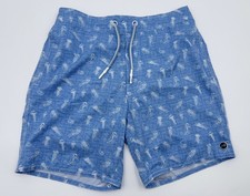 Johnnie-O Swim Trunks - Blue Jellyfish Print AOP - Mesh Lined Size: S