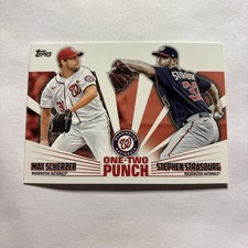 Max Scherzer / Stephen Strasburg One Two Punch 2023 Topps Series 1 W. Nationals