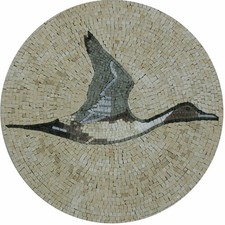 Flying Duck Bird Animal Nature Garden Design Marble Mosaic