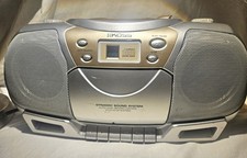 Vintage Koss PC36 Am/Fm Radio CD  Cass Stereo Boombox -Silver  Gold READ