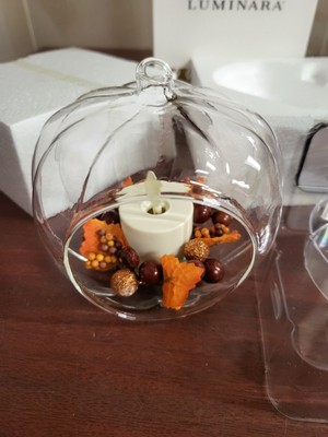 Luminara Real Flame - Effect Candle Berry Ornament Pumpkin Glass Bell Autunm