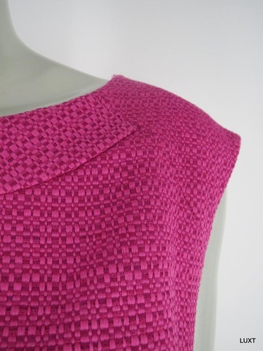 Trina Turk Dress Mini Sz 10 M Pink Belted Keyhole Empire Waist Sheath Mod Shift - Picture 4 of 9