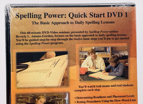 Spelling Power Quick Start DVD 1 One Daily Lessons Adams Gordon Sealed New - Picture 3 of 5