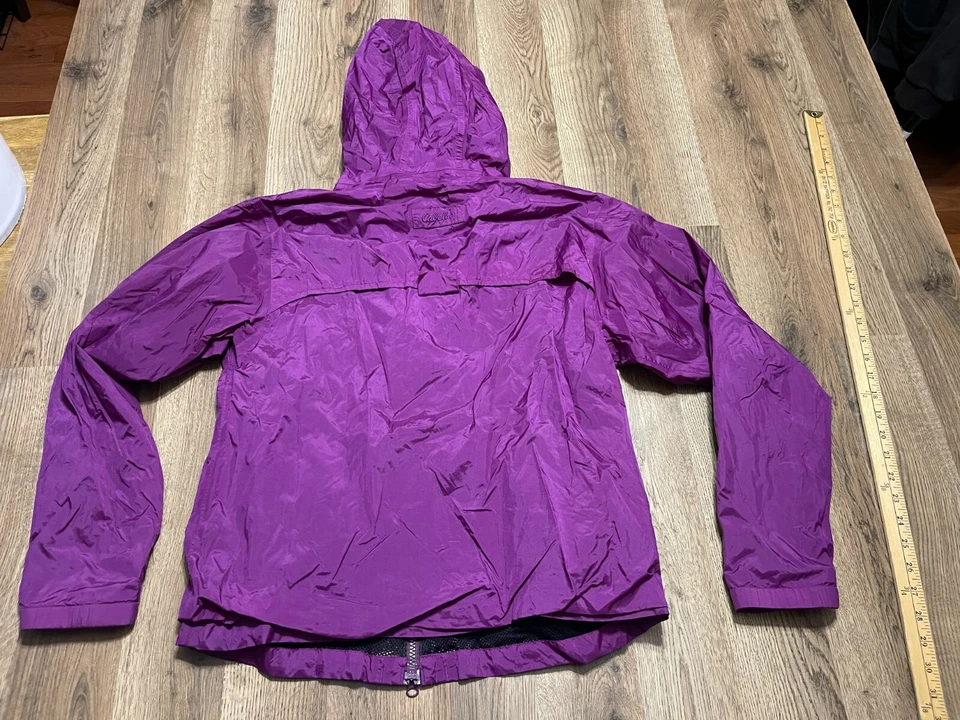 Chaqueta Cabela's, para mujer talla XL, púrpura, cremallera completa, cortavientos con capucha, nailon Foto 2 de 4