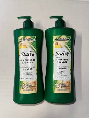 2 PACK Suave Lemongrass & Ginger Natural  Strengthening  SHAMPOO-28 oz EACH ONE