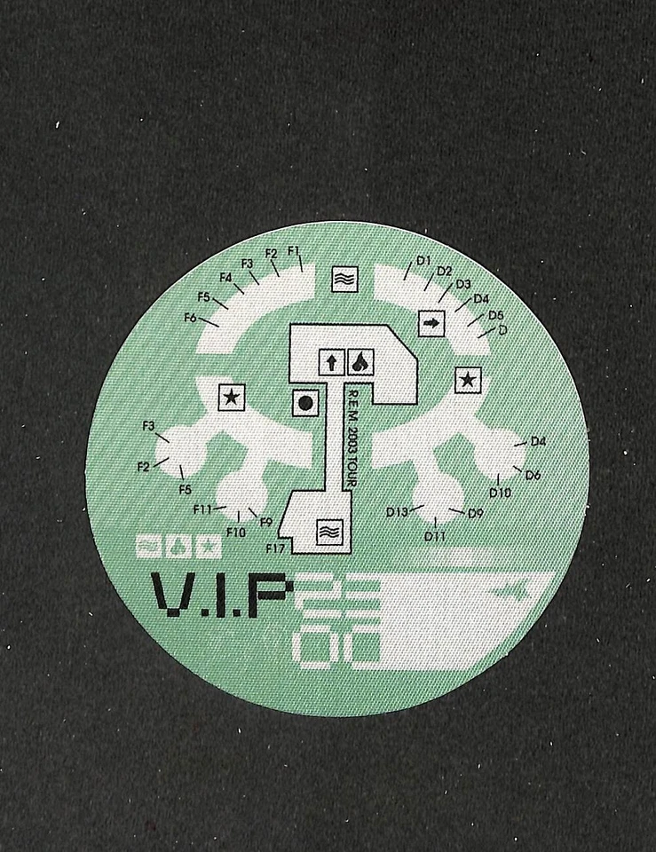 R.E.M., 2003 CONCERT TOUR PASSES (2) DIFF, NEAR MINT- V.I.P. - Image 2 of 2