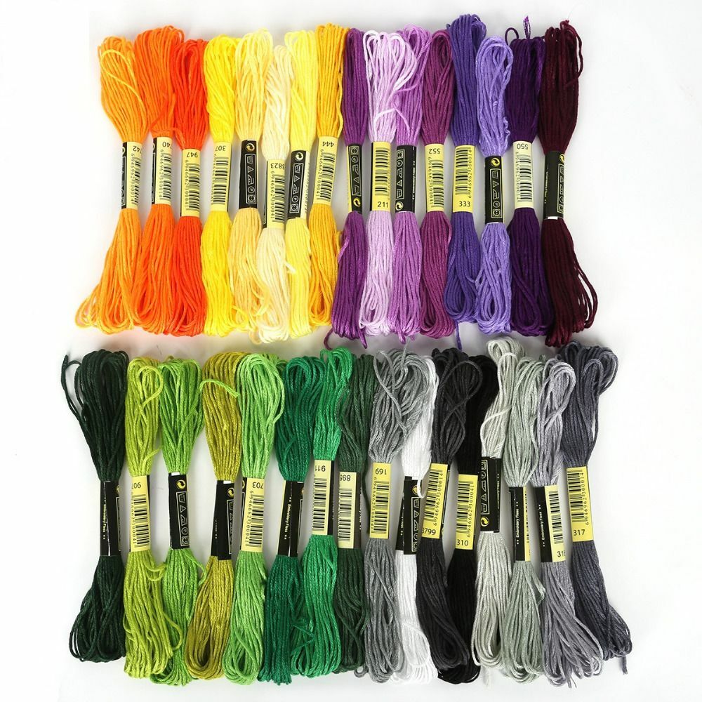 ユウ 8pcs/set DMC Cross Stitch Cotton Embroidery Thread DIY
