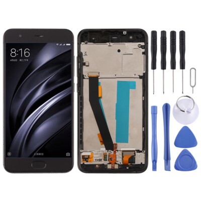 TFT LCD Screen for Xiaomi Mi 6 Digitizer Full Assembly with Frame (Black)