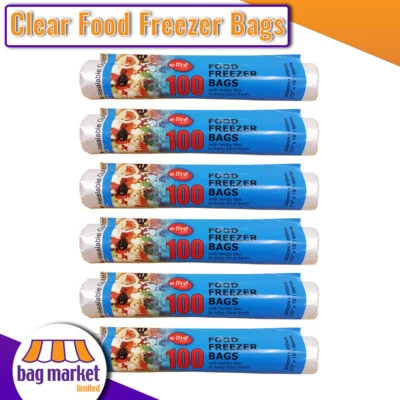 ELITE Large 12" x 18" Clear Food Freezer Poly Bags Roll for Fruit, Veg, Meat, Storage