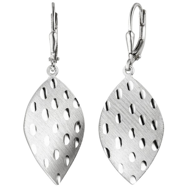 OhrhäNger Aus 925 Silber Matt-GläNzend Boutons Ohrringe Ohrschmuck 42,8X15,5Mm-image