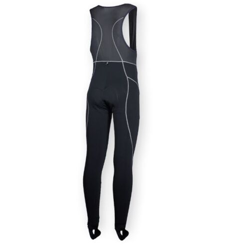 Thermal Bib Tights,Long Pants, Padded, Black, Dry Wicking, Fleece Liner - Foto 2 di 5