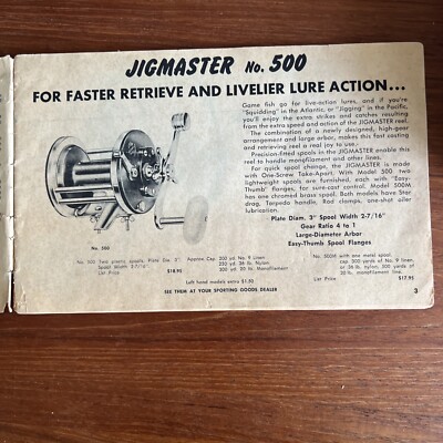 Catalogue Vintage Penn Jigmaster – Liste De Prix Et Manuel Pièces De Rechange Pêche Rare
