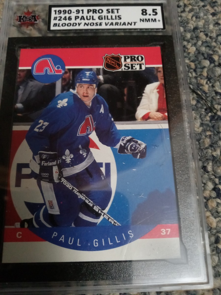 1990-91 PRO SET #246 PAUL GILLIS BLOODY NOSE HOCKEY CARD ERROR