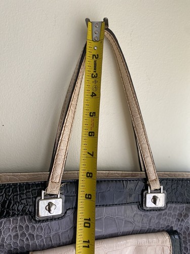 Guess Newlyn Y2K Croc Embossed Black Gray Cream Handbag Crocodile Shoulder Bag - Picture 6 of 13