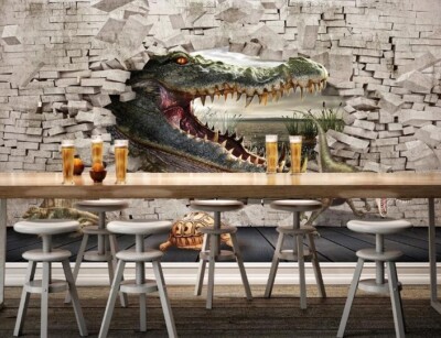 3D Creative Dinosaur ZHUA28577 Wallpaper Wall Murals Removable Self-adhesive Ann