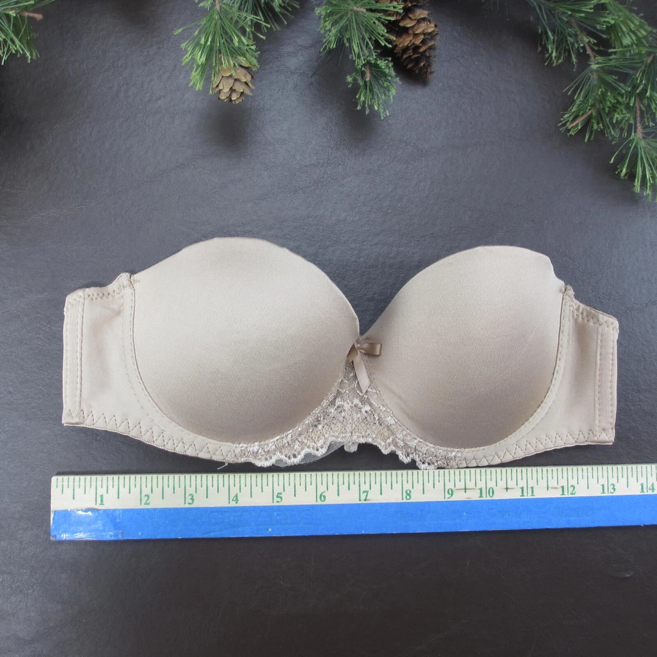 Sujetador rue21 34B Tostado Acolchado Push-Up Sin Tirantes Cierre Trasero Foto 2 de 4