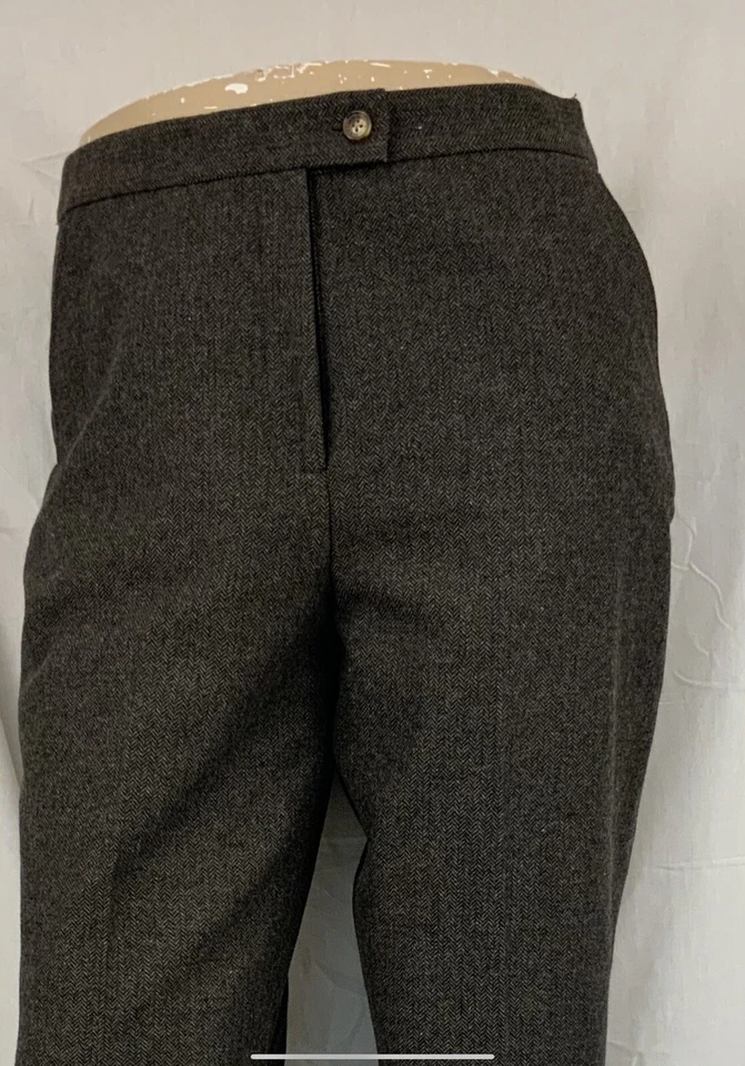 Pantalones Orvis Talla 10 Gris Lana Poli Nylon Frente Plano Pierna Recta LNWOT YGI T1-649 Foto 3 de 4