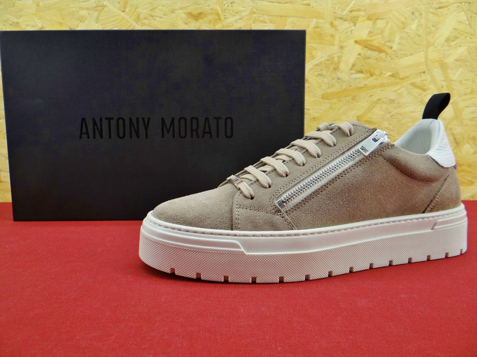 Zapatillas bajas hombre Antony Morato ZIPPER cuero marrón T.42