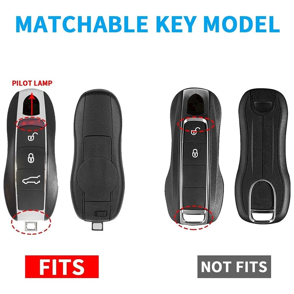3 pcs Yellow Remote Smart Key Fob Shell Case Cover For Porsche Cayenne Macan 911 - Image 2 of 4