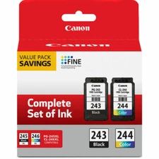 Genuine Canon PG-243 Black / CL-244 Color Ink Cartridges - Value Pack (1287C006)