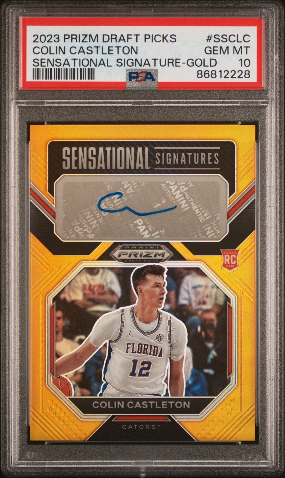 PSA 10 - COLIN CASTLETON Auto #/10 - 2023 Prizm DP Sensational Signature - GOLD
