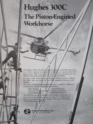 7/1982 PUB HUGHES HELICOPTERS HUGHES 300C ELECTRICITY HELICOPTERE