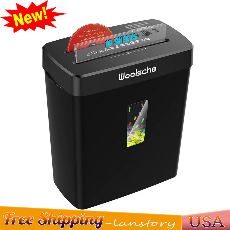 10-Sheet Cross Cut 3.43-Gallon Basket Paper Shredder Office Shred CD Credit Card-image