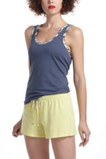 ANTHROPOLOGIE Left of Center Woven Trim Sleep Tank Shirt NwT M made in USA