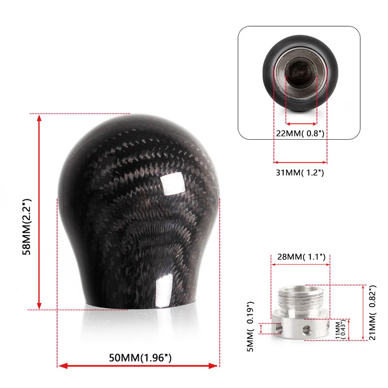 Modified Carbon Fiber Color Car Truck Gear Stick Shift Knob Shifter Lever Head — 第 2/4 张图片
