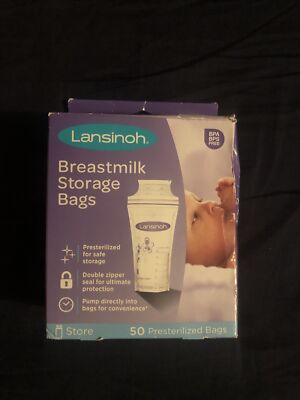LANSINOH BREASTMILK FREEZER STORAGE BAGS x50  ~  BPA FREE