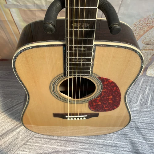 USA Acoustic Guitar Top solid Spruce B&S Rosewood Real Abalone Inlay no EQ