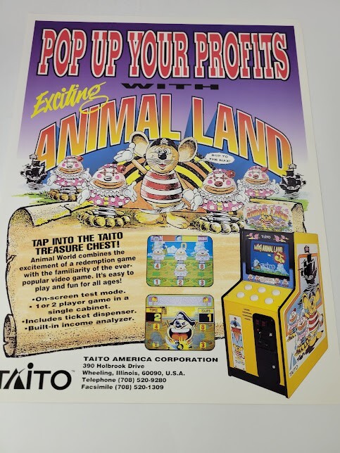Flyer TAITO ANIMAL LAND Video Game advertisement original see pic 