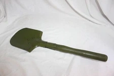 Vintage Romanian Military Army Field Shovel Surplus Steel Wood Handle Green WW2