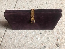 Antica Borsa O Pochette In Velluto Bordo Anni 80 Buone Condizioni..