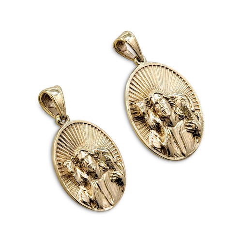 Solid 18K Yellow Gold Jesus Shepherd Pendant, Gold Lamb Of God Pendant - Picture 8 of 10