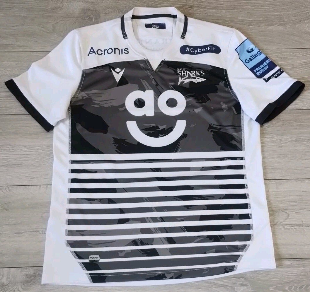 Sale Sharks Rugby Away Shirt 2021/2022 Macron L Large Jersey
