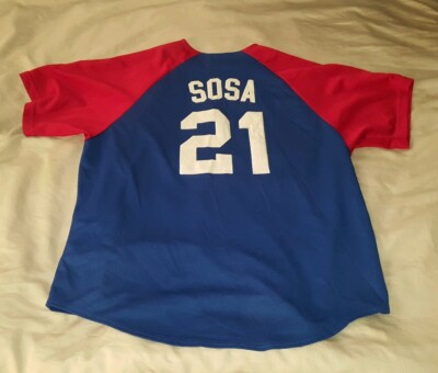 Chicago Cubs Sammy Sosa #21 Majestic MLB Baseball Jersey Mens 2XL