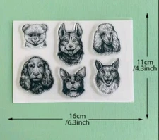 dog clear stamps card NEW Free Shipping