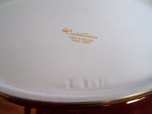 Crown Devon Fieldings Rouge Royal Butterflies Oval Bowl 26.5cm - Picture 6 of 7