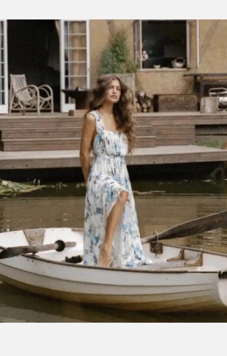 Spell and the Gypsy Rose Garden Soir e Midi Dress Sapphire XS NWT