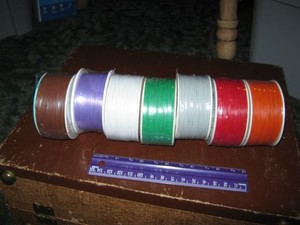 Lot of 7 spools of 30 awg fine hook-up wire. (see description)