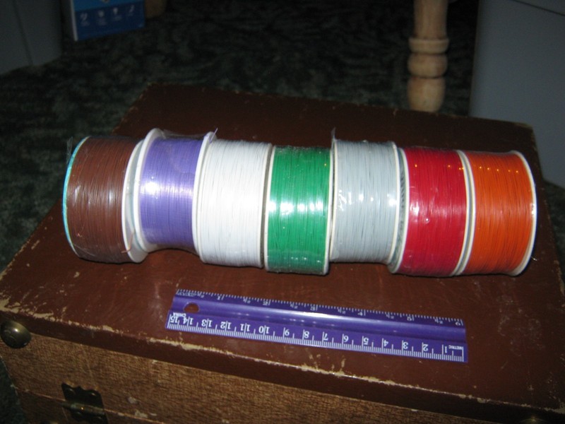 Lot of 7 spools of 30 awg fine hook-up wire. (see description)