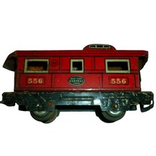 Vintage Marx New York Central Lines 556 Tin Litho Red Caboose Toy Train Car