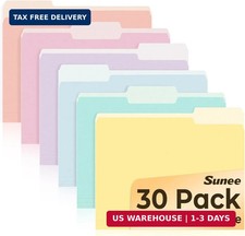 File Folders, 30 Pack Manilla Folders 8.5 x 11, Colored File Folders Home Office