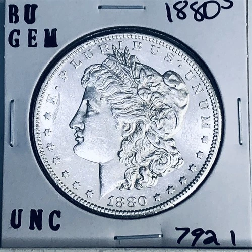 1880 S BU GEM MORGAN SILVER DOLLAR UNC MS+++ U.S. MINT RARE COIN 7921