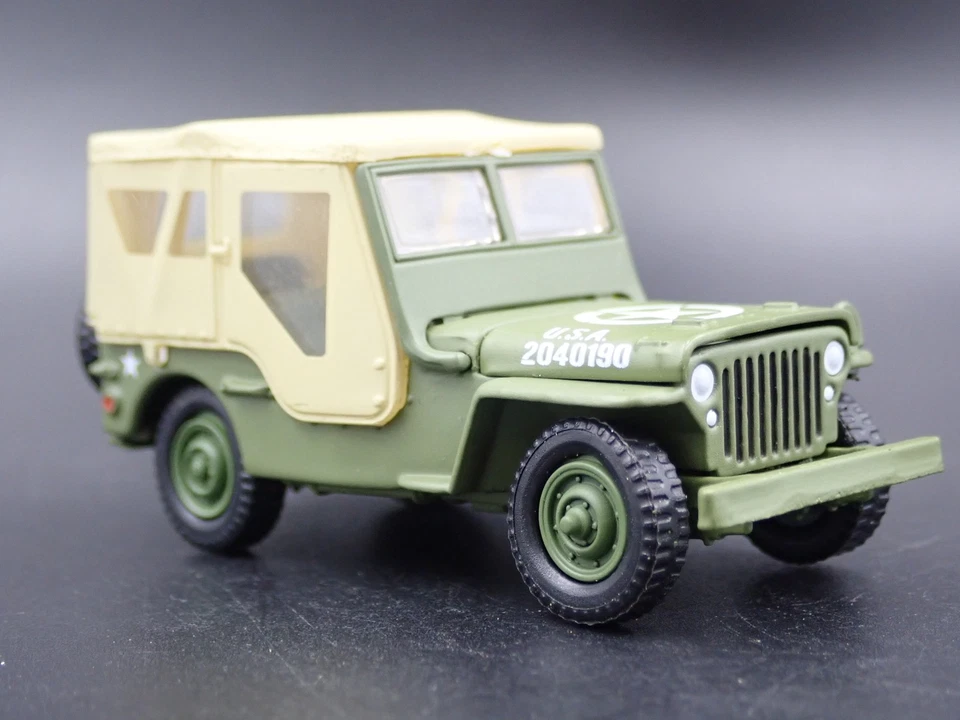 WWII WILLYS MB Jeep Esercito Militare Verde 1:64 Diorama Scala Modellino Auto - Immagine 4 di 4