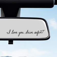 4 Pcs I Love You Drive Safe Mirror Sticker, Car Rearview Decals, Safety Remin...