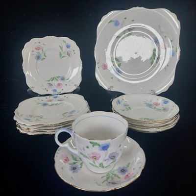 Vintage Grafton/Royal Grafton Floral handbemalt Teeservice vergoldete Kanten